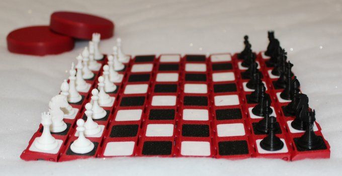 Jeu d'échec 3D enroulable - Plateau aimanté & pièces incluse