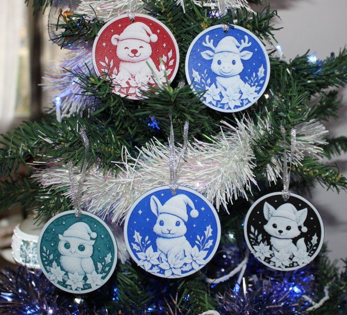 Boule de Noël "Animaux de la Forêt"